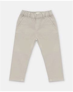 Брюки для мальчика из саржи с эластичным поясом и карманами бежевого цвета Martin aranda