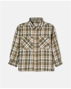 Рубашка с длинным рукавом из фланели с карманами для мальчика, зеленый Kids el corte inglés