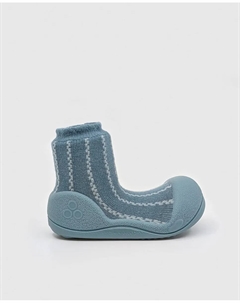 Пинетки для новорожденного из хлопка голубовато-зеленого цвета с узором зигзаг Attipas