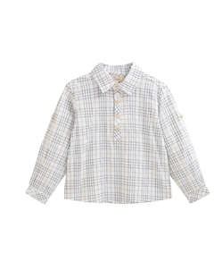 Рубашка для мальчика в клетку, белый/синий Dadati