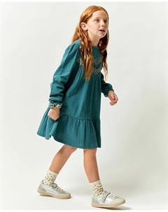 Платье с вышивкой на добби, синий Сфера