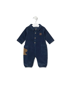 Комбинезон для младенца из вельвета без ножек, темно-синий Tous