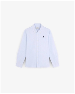 Рубашка для мальчика в полоску, прямого кроя с застегивающимся воротником, белый Scalpers