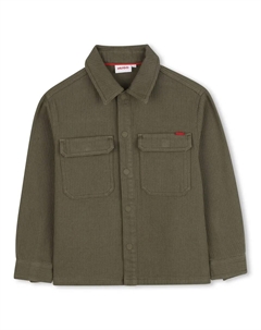 Детская рубашка зеленого цвета из хлопка Hugo