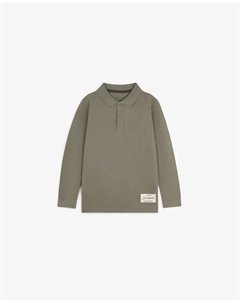 Детская рубашка поло с длинным рукавом и рисунком на спине, хаки Scalpers