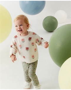 Джемпер с интарсией в виде цветов Сфера