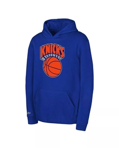 Детская толстовка с капюшоном New York Knicks Retro Logo, синяя Mitchell and ness