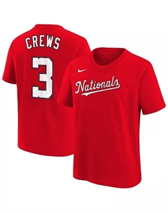 Футболка с именем и номером игрока Washington Nationals Dylan Crews для мальчиков и девочек, красная Nike