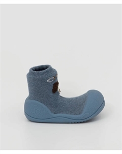 Детские хлопковые пинетки голубого цвета с рисунком щенка Attipas