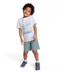 Футболка с коротким рукавом и шорты из твила для малышей и мальчиков, 2-предметный комплект Calvin klein