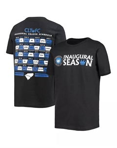 Футболка Charlotte FC Inaugural Schedule черная для мальчиков-подростков Outerstuff