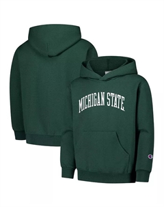 Базовый худи с арочным принтом Michigan State Spartans зеленого цвета для мальчиков и девочек старшего возраста Champion