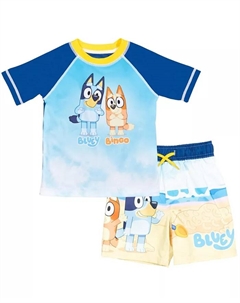 Комплект для плавания для мальчиков Baby Boys UPF 50+ с лонгсливом и шортами, синий Bluey