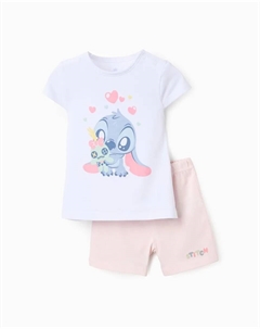 Пижама для малыша 100% хлопок с мотивом Стич, белый Zippy