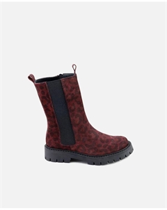 Унисекс кожаные ботинки с резинкой и молнией, бордовый Eli 1957