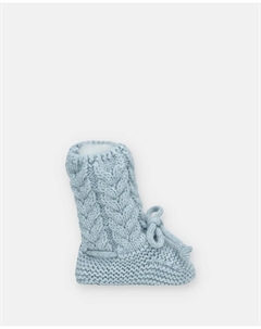 Вязаные пинетки для малышей голубовато-серого цвета Martin aranda
