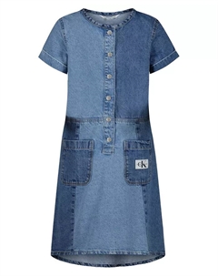 Платье джинсовое в стиле пэчворк Big Girls Calvin klein