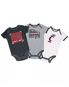 Детский набор боди для мальчиков и девочек Cincinnati Bearcats, 3 шт. (черный/серый/белый) Champion