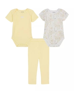 Комплект для девочек из 3 предметов: боди и леггинсы с цветочным узором Pointelle Calvin klein