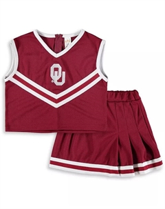 Детский двухкомпонентный комплект для черлидинга Oklahoma Sooners малинового цвета для девочек Little king apparel