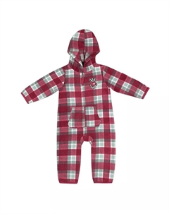 Детский худи с молнией и клетчатым принтом Wisconsin Badgers в красных и серых тонах для мальчиков и девочек Farays Plaid Colosseum