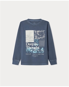 Детская футболка с длинным рукавом с рисунком, индиго Hackett