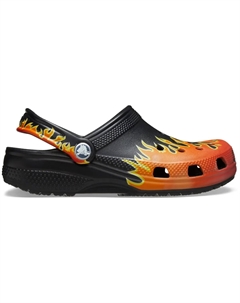 Детские сабо Classic Flames Clog T, черный/оранжевый Crocs