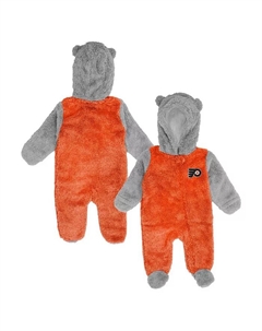 Новорожденные и младенцы (мальчики и девочки) Оранжевый комбинезон Philadelphia Flyers Game Nap Teddy на молнии с подкладкой из флиса Outerstuff