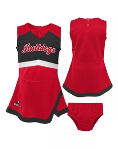 Детский набор для девочек: джемпер-платье Cheer Captain и шортики Georgia Bulldogs в красно-черном цвете Outerstuff