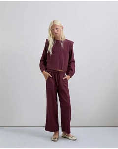 Детская хлопковая блузка с ребристыми деталями, бордовый Scalpers