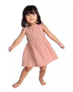 Комплект для девочек из 2 предметов: платье и шортики-блумеры в полоску из газы Calvin klein