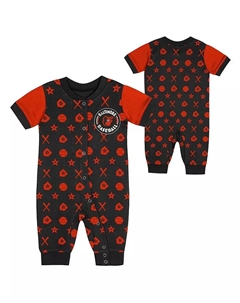 Новорожденные черные комбинезоны-шорты Baltimore Orioles Hard 90 Outerstuff