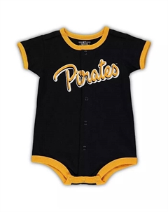 Новорожденные и младенцы, мальчики и девочки, черный комбинезон Pittsburgh Pirates в полоску Power Hitter Outerstuff