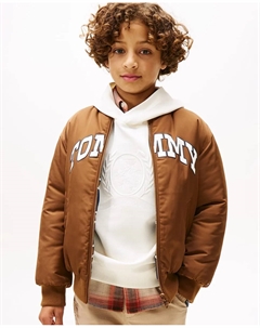 Детский двусторонний бомбер в стиле «Varsity», коричневый Tommy hilfiger
