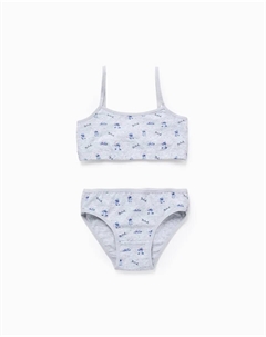 Детский бюстгальтер с эластичными бретельками и рисунком Ститч, серый Zippy