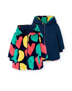 Детская парка с капюшоном и меховой подкладкой, мультиколор Boboli
