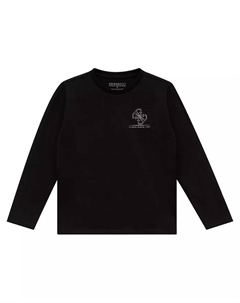 Мальчиковая футболка с длинным рукавом и принтом на спине, черный Guess