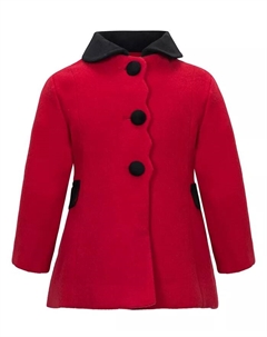 Детская куртка для девочек с волнистым краем и бархатной отделкой, красный S rothschild & co
