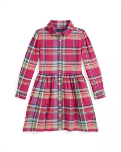 Детское платье-рубашка с клубным воротником в клетку для девочек 2T-6X, мультиколор Polo ralph lauren