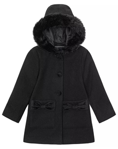 Пальто-платье с карманом и большим бантом для девочек, черный S rothschild & co