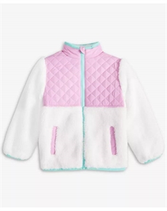 Детская стеганая куртка с длинным рукавом для девочек 2T-4T, белый Epic threads