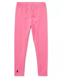 Детские легинсы с вышитым пони Stretch Cotton для девочек 2T-6X, розовый Polo ralph lauren