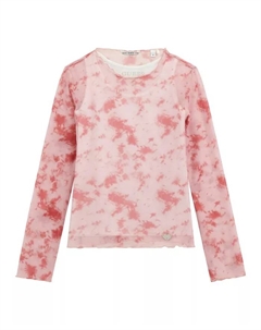 Футболка с длинным рукавом с принтом для девочек, розовый Guess