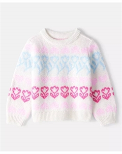 Детский свитер с цветочным узором фэр-айл для девочек 2T-5T, розовый Carter`s