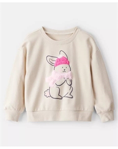 Детская толстовка с длинным рукавом и кроликом для девочек 2T-5T, загар/бежевый Carter`s