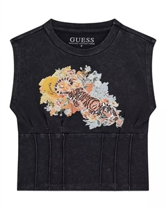 Большие размеры водолазка корсет майка, черный Guess