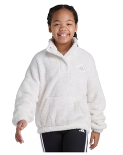 Большие размеры S-XL толстовка с длинным рукавом, воротником-стойкой и люрексом из шерпы Adidas