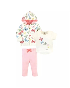 Детская хлопковая толстовка с капюшоном, боди или футболка и штанишки, мультиколор Touched by nature