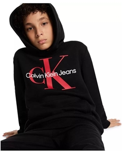 Мальчики 8-20 Old School Logo толстовка с капюшоном, серый Calvin klein