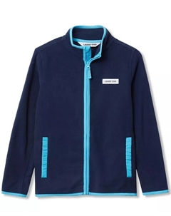 Детская куртка с полной молнией Anyweather Fleece, синий Lands' end